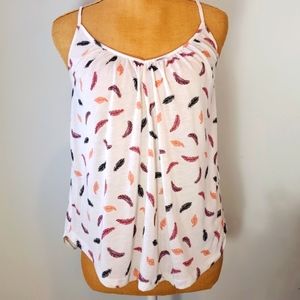 V-Neck Tank with Feather Pattern - H&M - Small